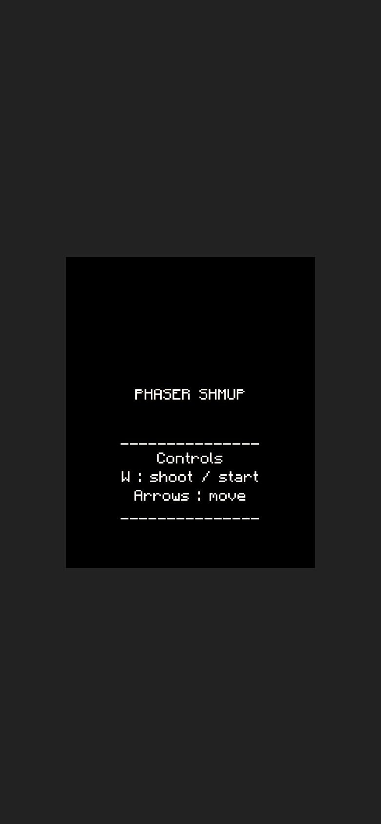 Shmup running on PLAY (phone)