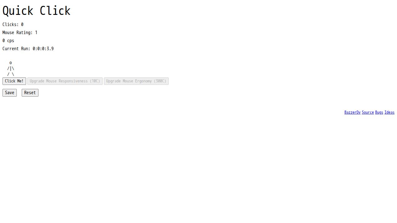 Quick Click running on PLAY (desktop)