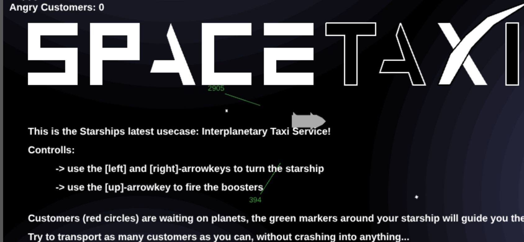 Space Taxi 13k running on PLAY (phone)