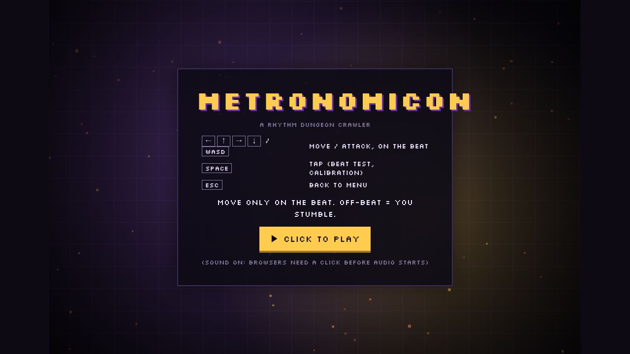Metronomicon running on PLAY (desktop)