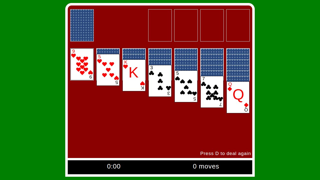 Klondike Solitaire running on PLAY (desktop)