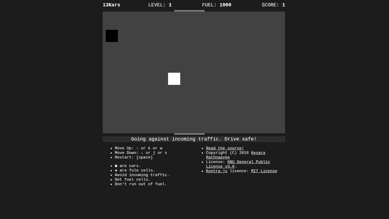 13Kars running on PLAY (desktop)