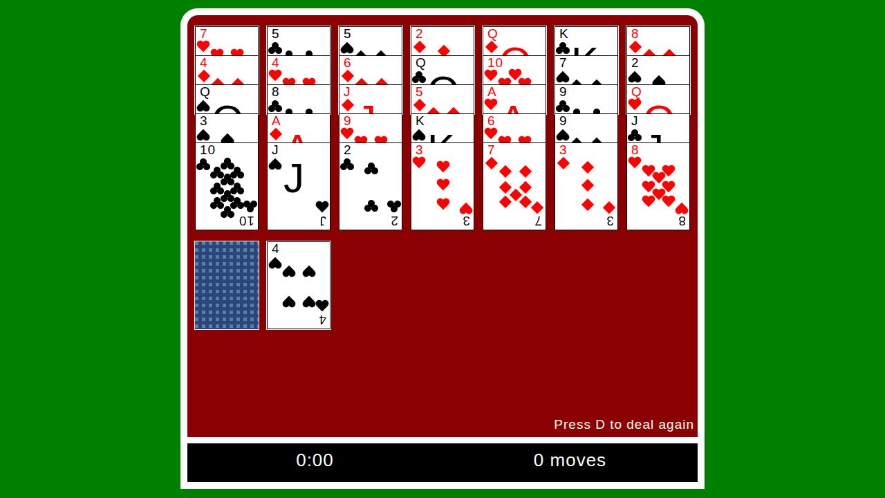 Golf Solitaire running on PLAY (desktop)