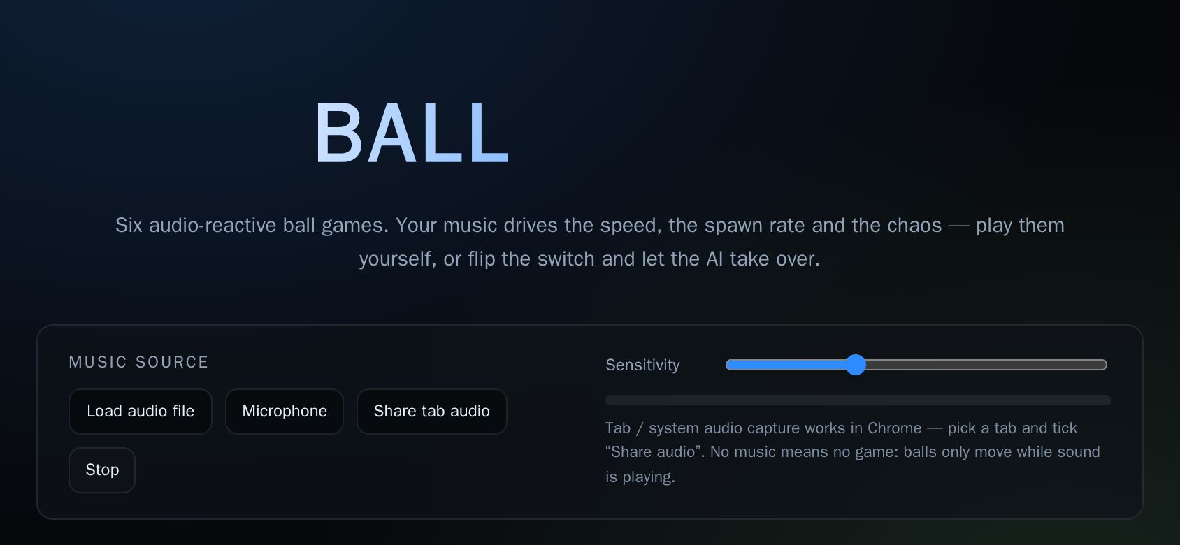 Ball Arcade running on PLAY (phone)