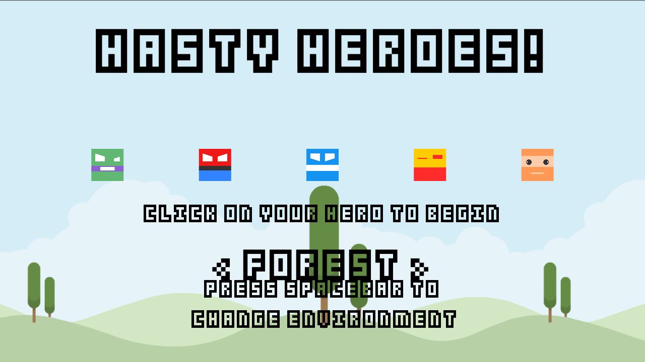 Hasty Heroes running on PLAY (desktop)