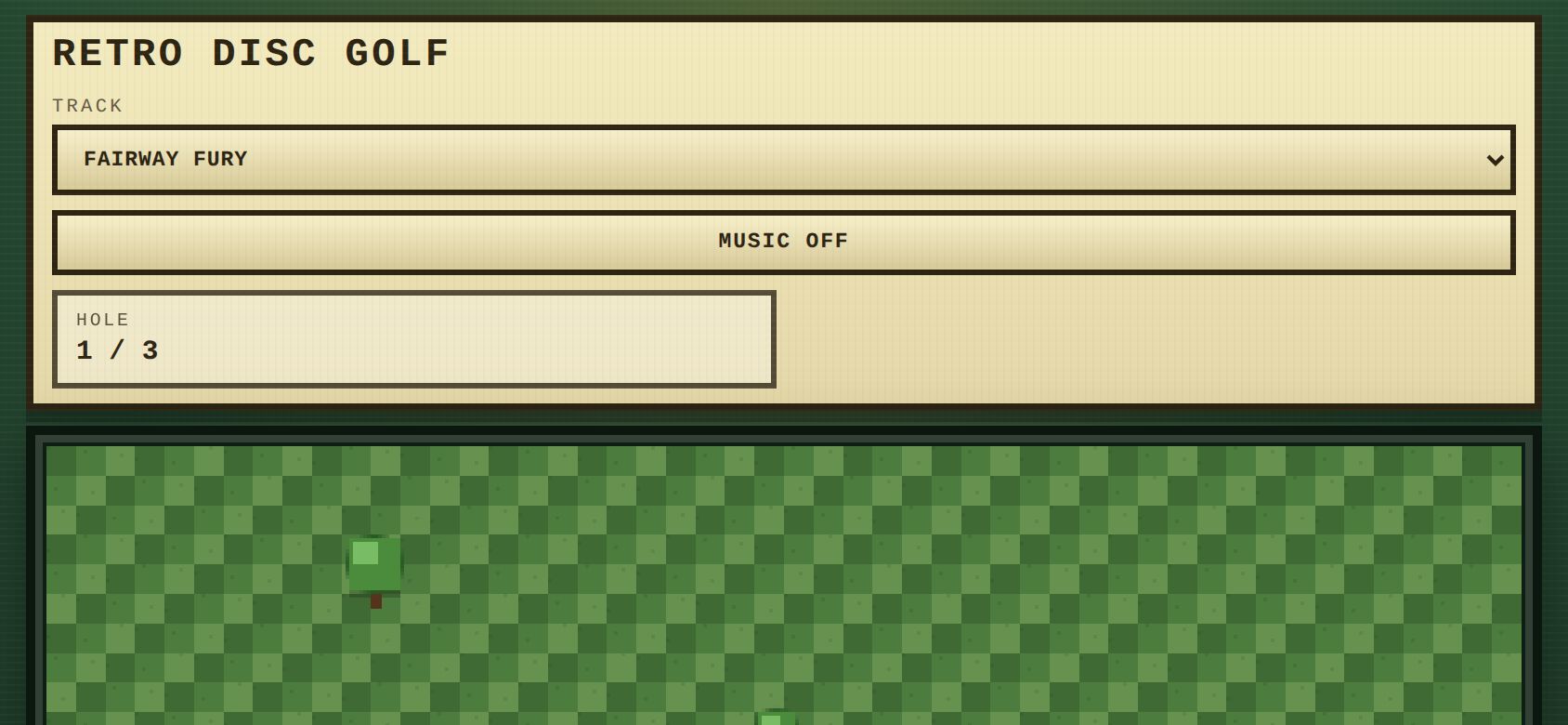 Retro Disc Golf running on PLAY (phone)