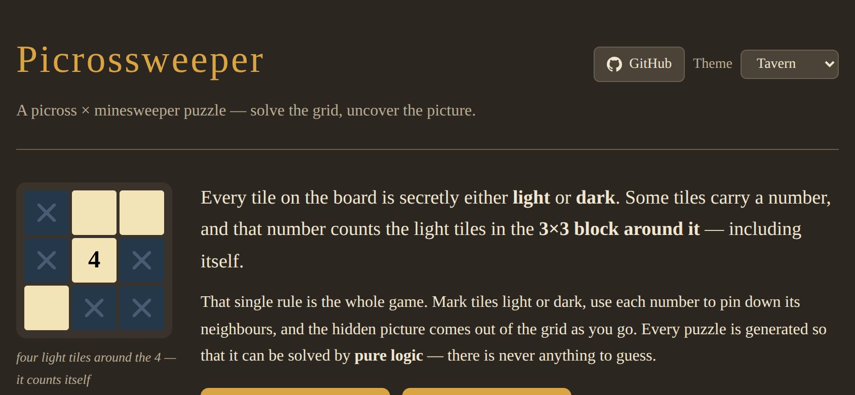 Picrossweeper running on PLAY (phone)
