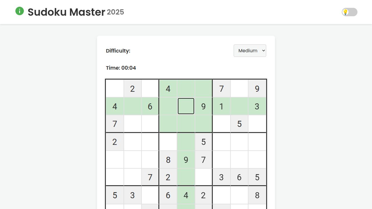 Sudoku Master running on PLAY (desktop)