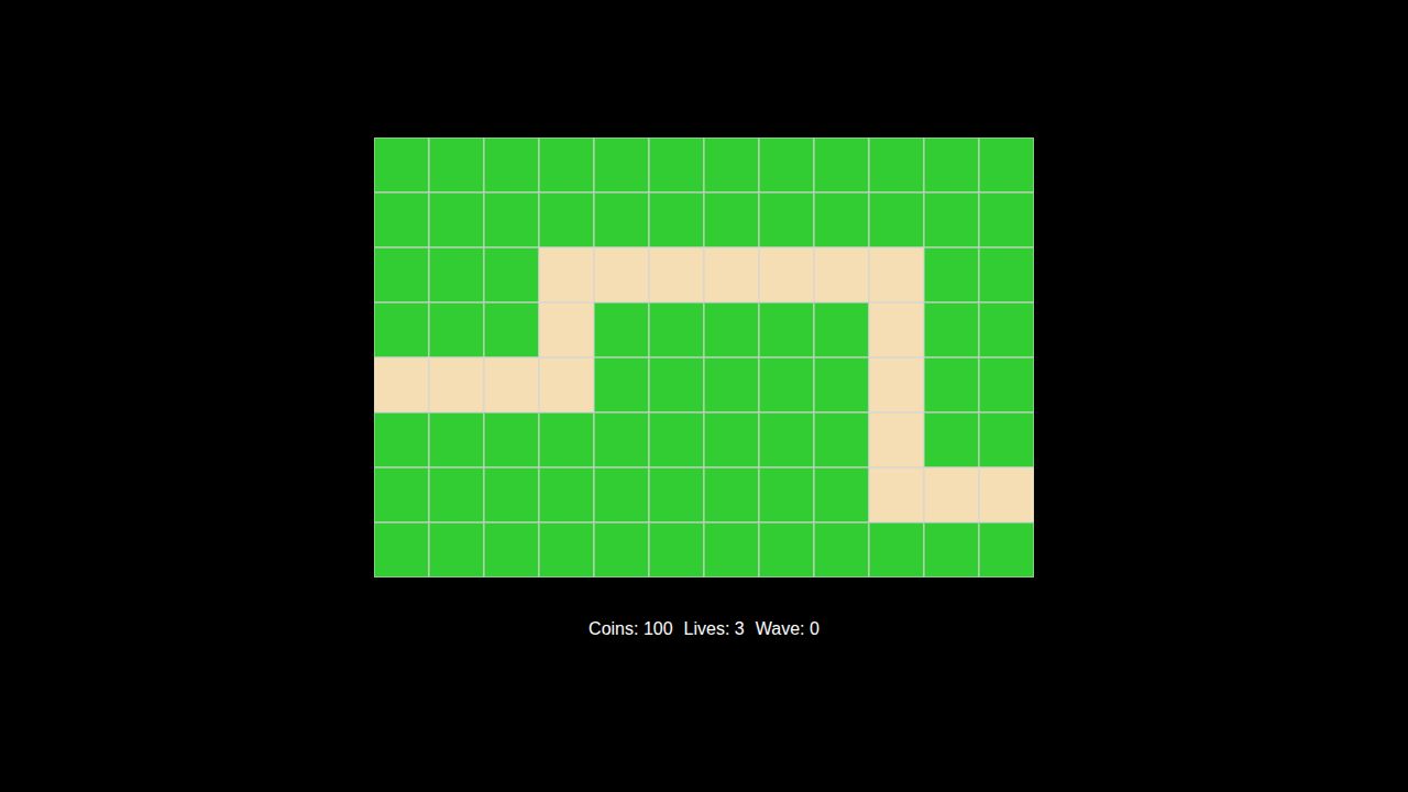 Tower Defense running on PLAY (desktop)