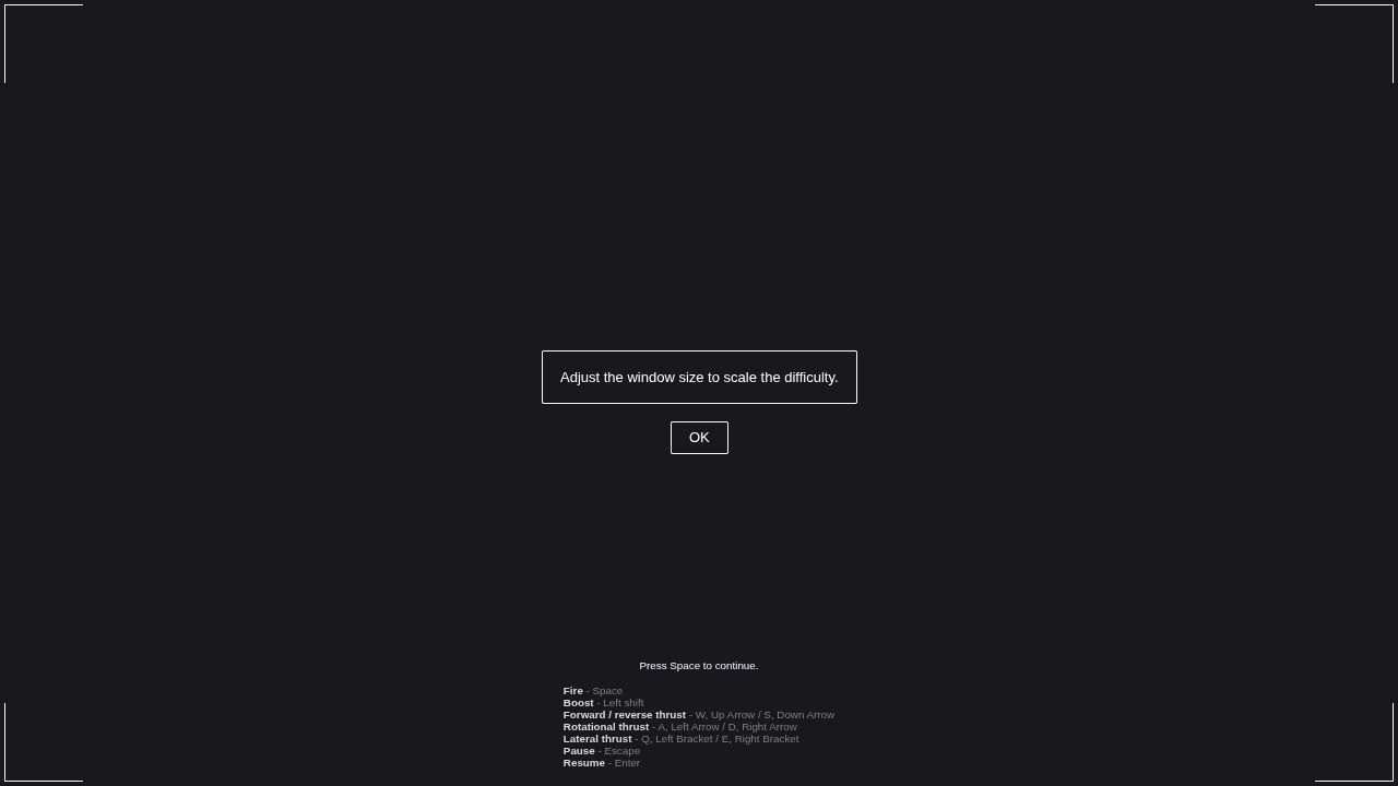 Bullet Hell running on PLAY (desktop)