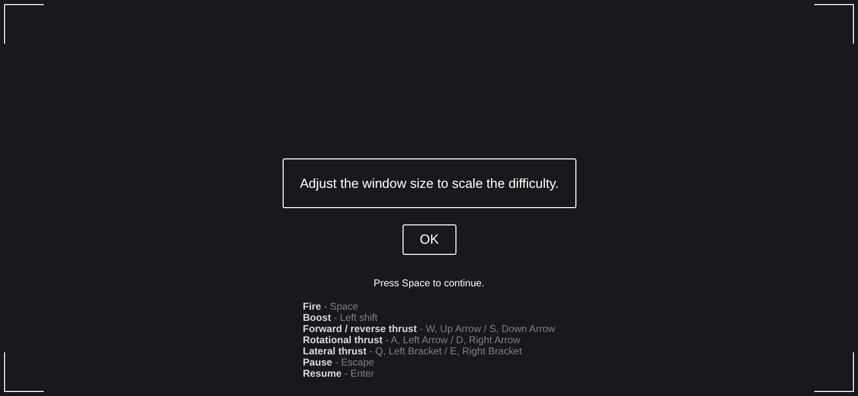 Bullet Hell running on PLAY (phone)
