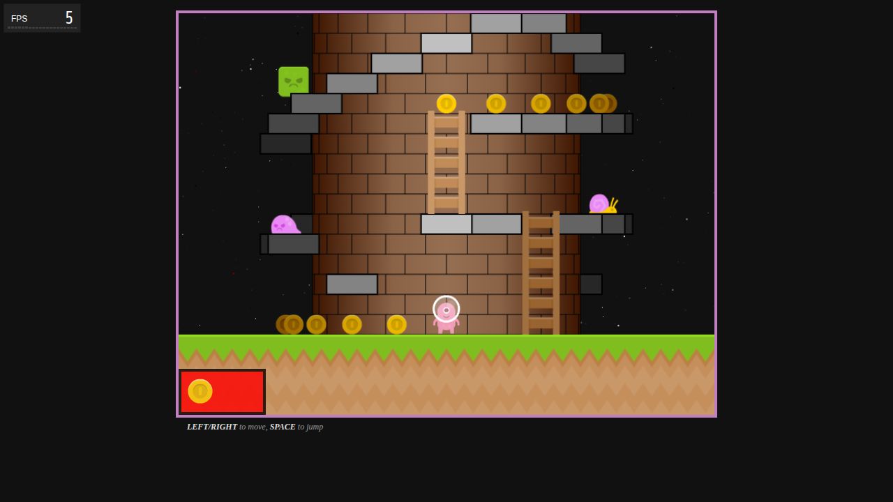 Tower Platformer running on PLAY (desktop)