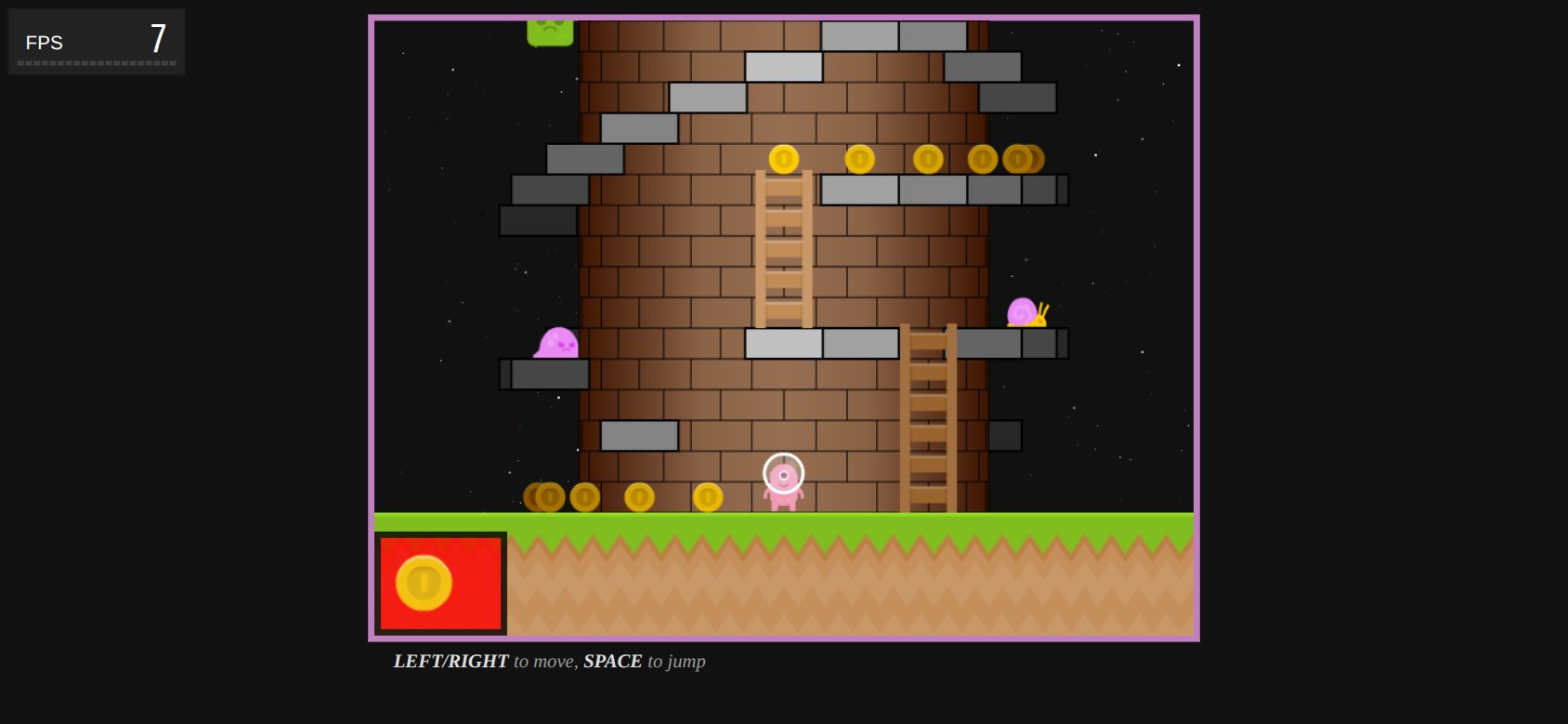 Tower Platformer running on PLAY (phone)