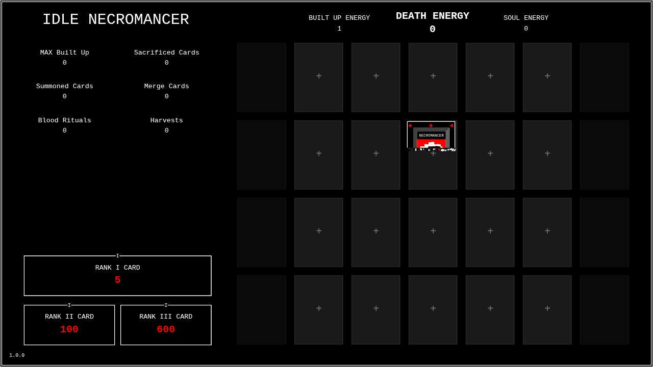 Idle Necromancer running on PLAY (desktop)