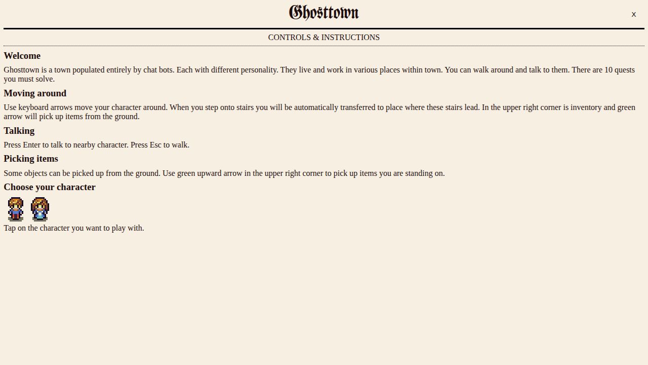 Ghost Town running on PLAY (desktop)