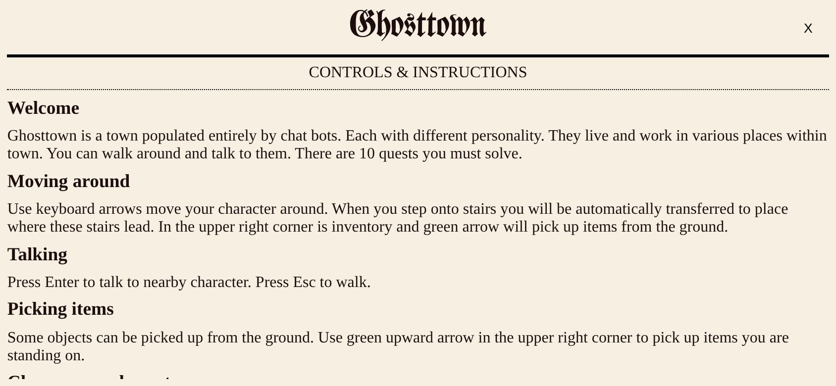 Ghost Town running on PLAY (phone)
