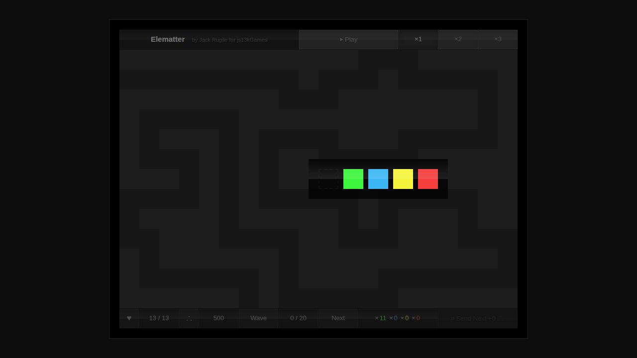 Elematter running on PLAY (desktop)