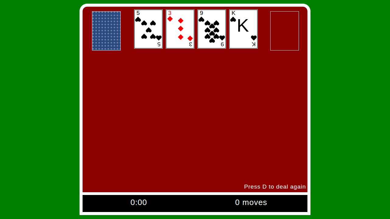 Aces Up Solitaire running on PLAY (desktop)