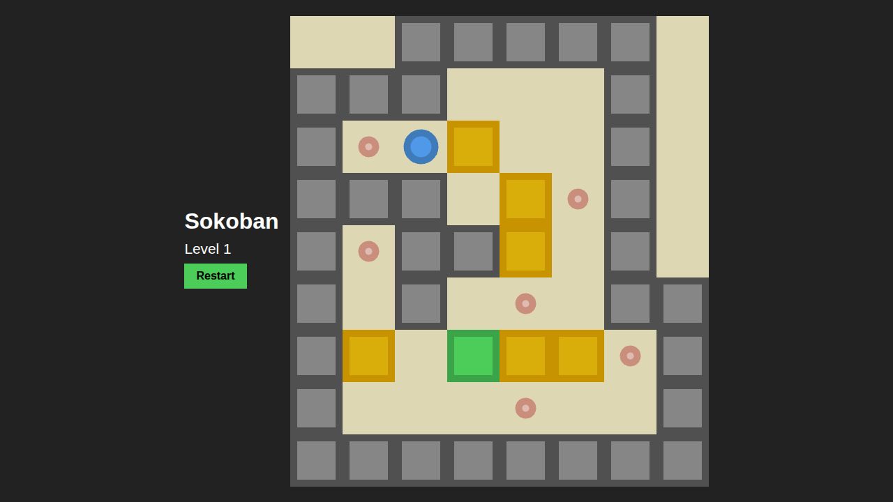 Sokoban.js running on PLAY (desktop)