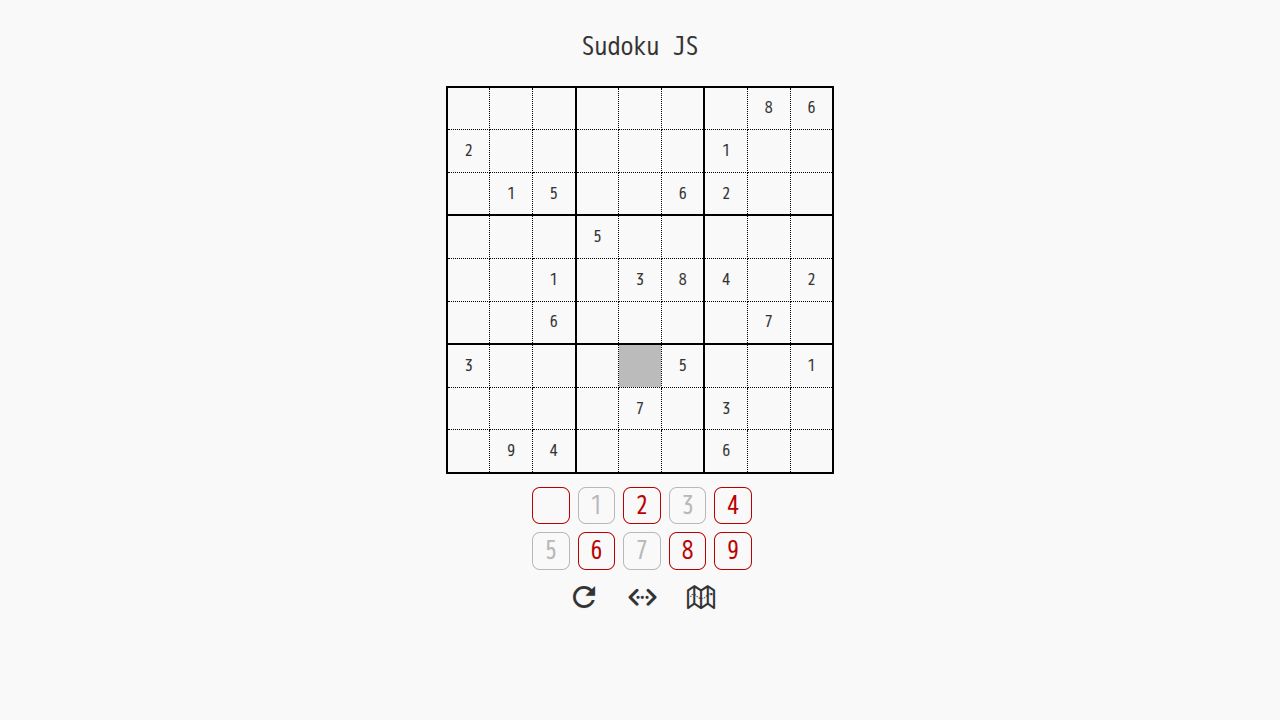 Sudoku JS running on PLAY (desktop)