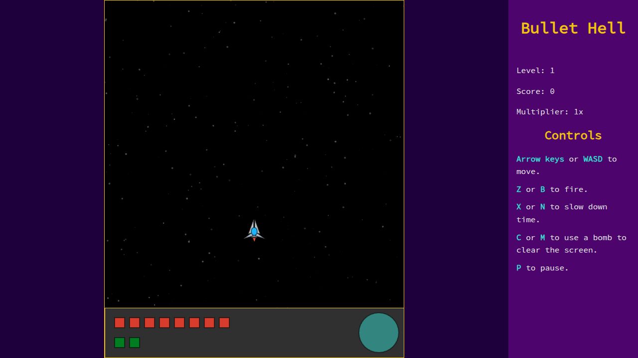 Bullet Hell running on PLAY (desktop)