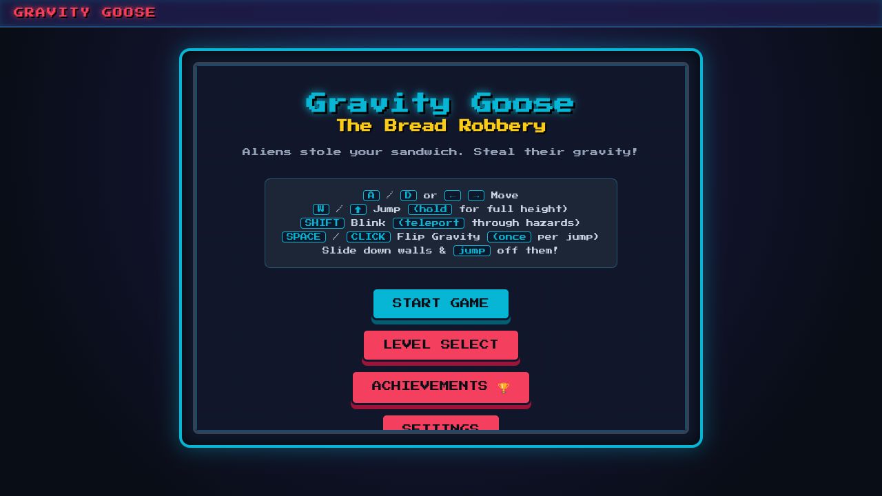 Gravity Goose: The Bread Robbery running on PLAY (desktop)