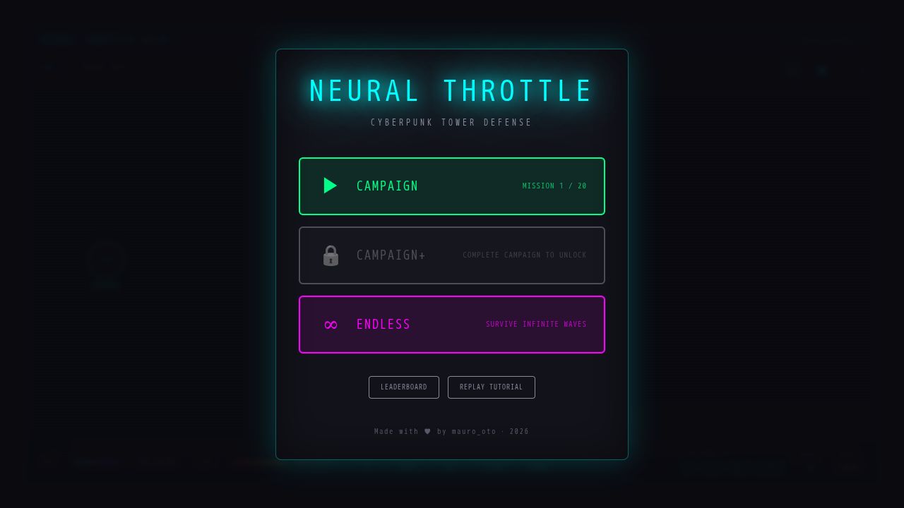 Neural Throttle running on PLAY (desktop)