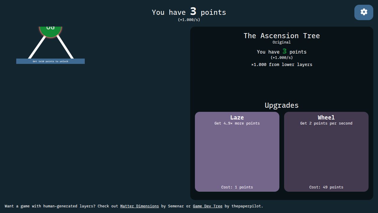 The Ascension Tree running on PLAY (desktop)