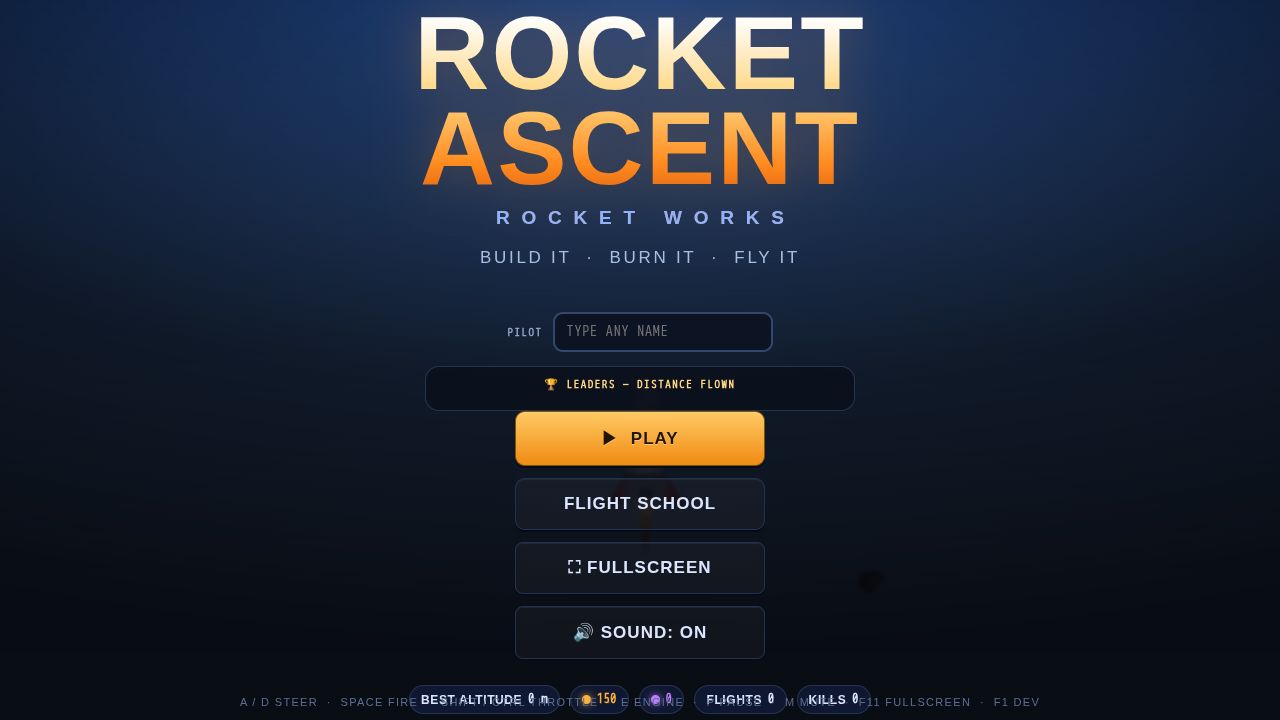 Rocket Ascent running on PLAY (desktop)