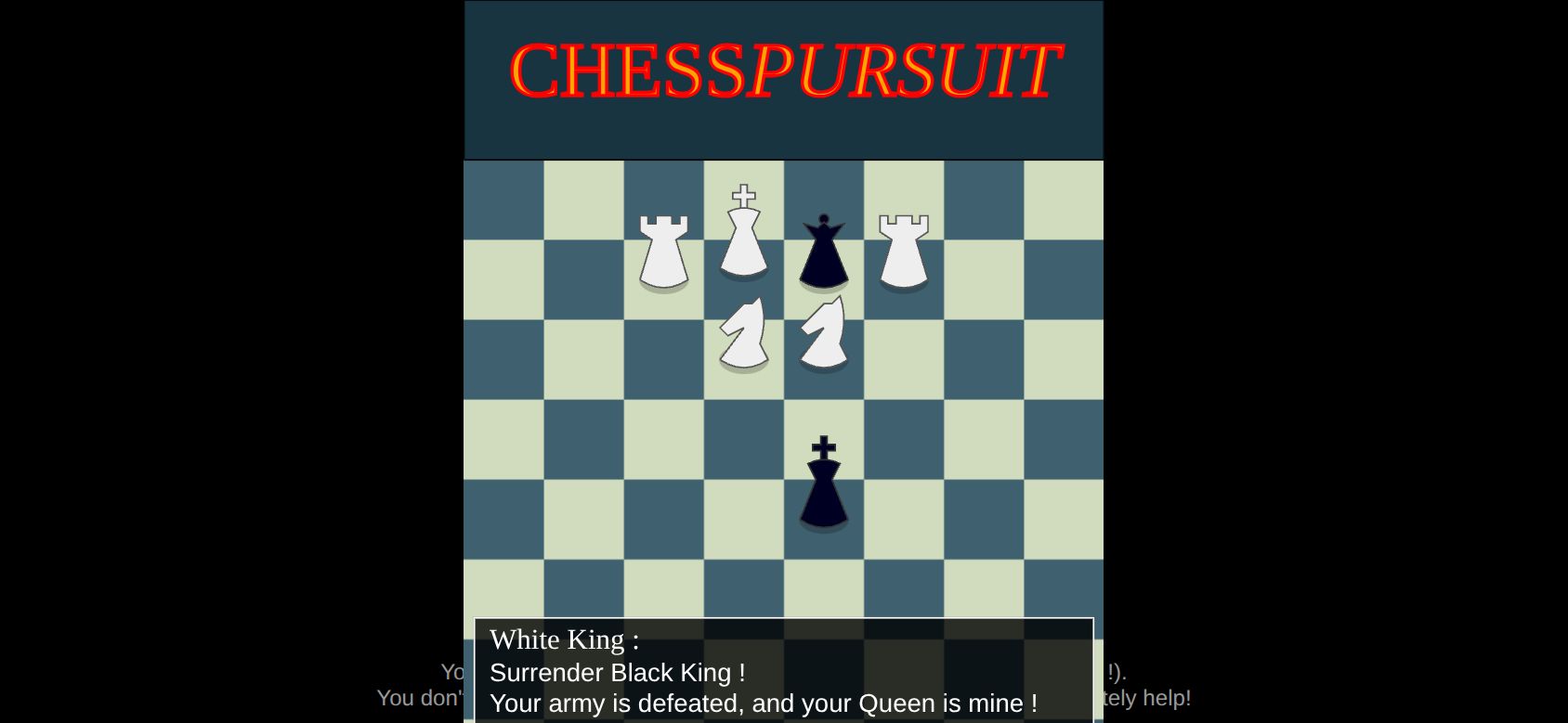 Chess Pursuit running on PLAY (phone)