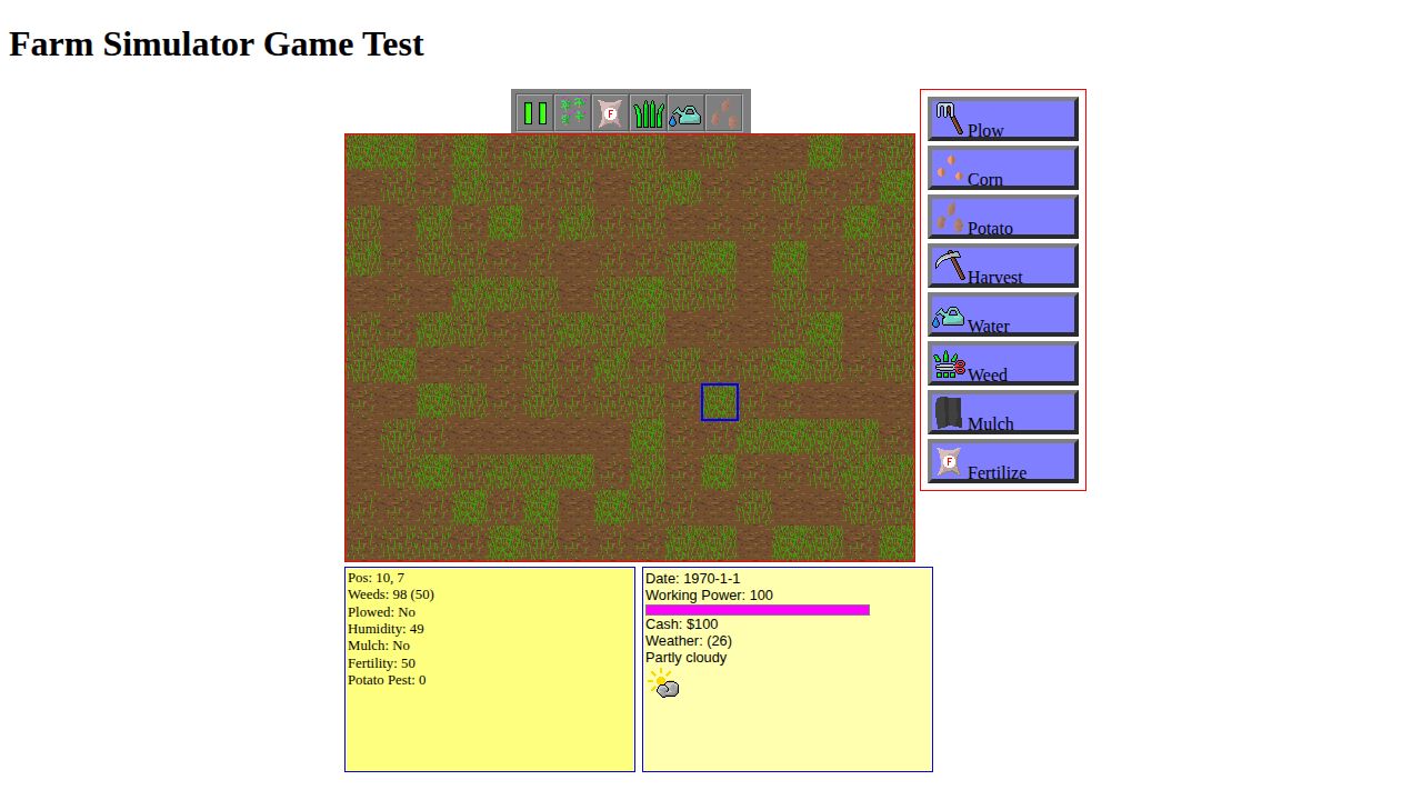 FarmSim running on PLAY (desktop)
