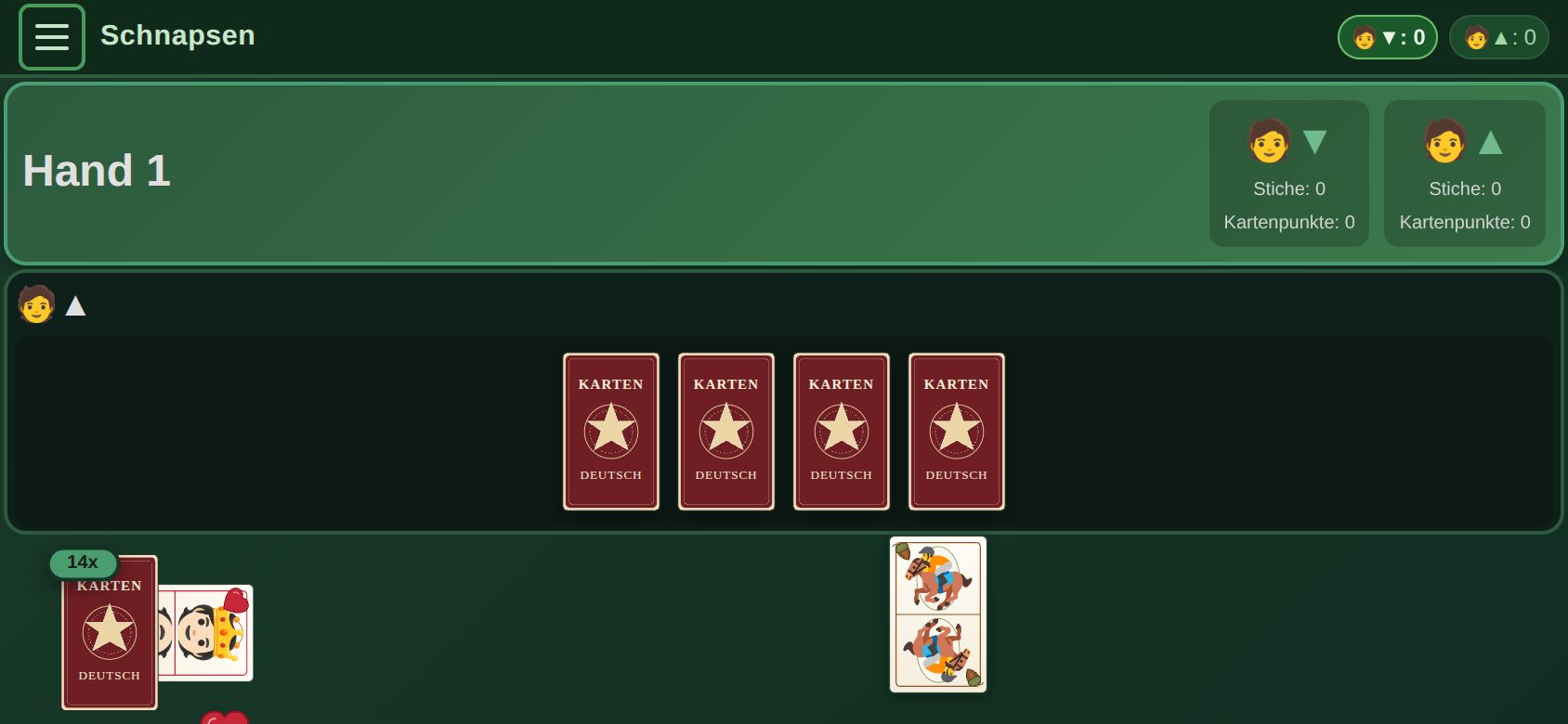 Schnapsen running on PLAY (phone)