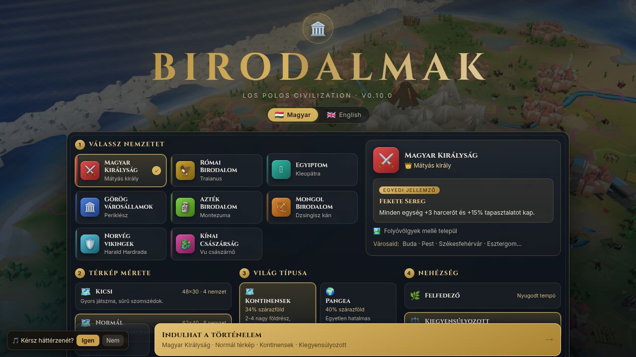 Empires (Birodalmak) running on PLAY (desktop)