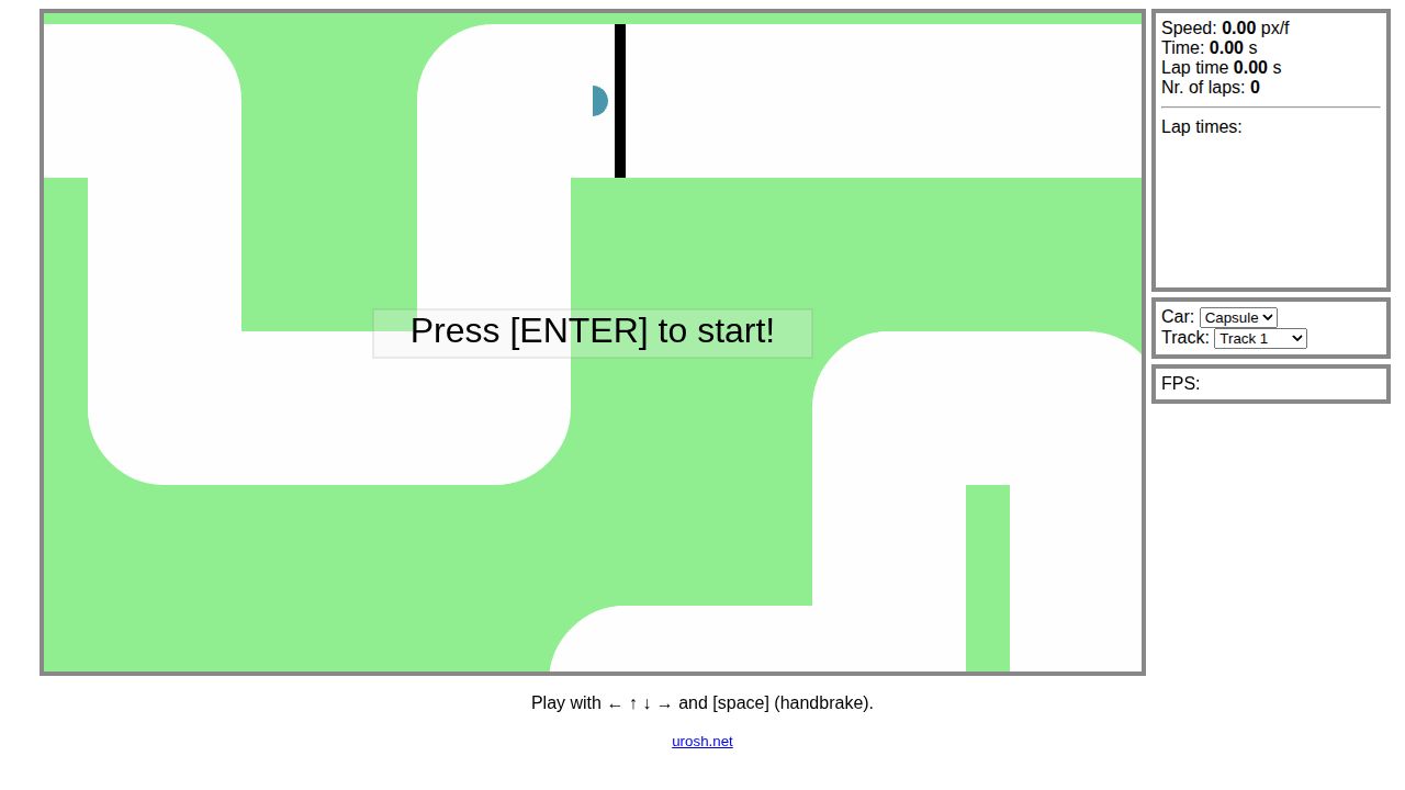 Racing Game running on PLAY (desktop)