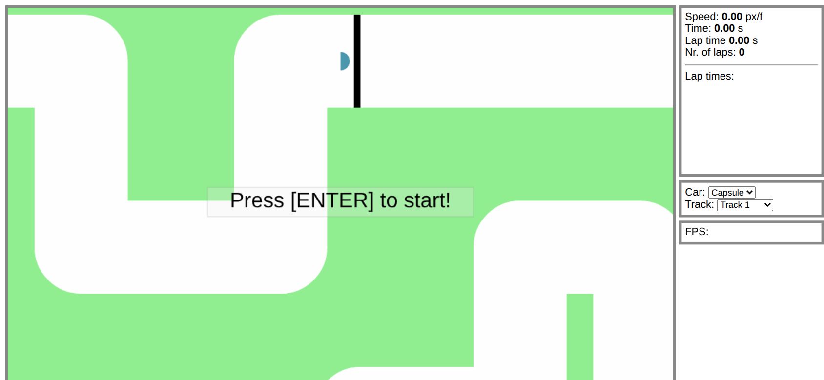 Racing Game running on PLAY (phone)