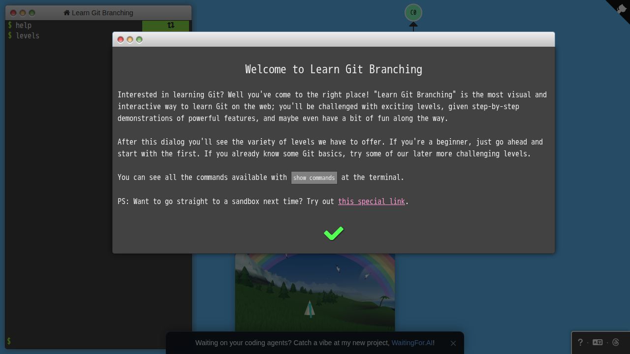 Learn Git Branching running on PLAY (desktop)