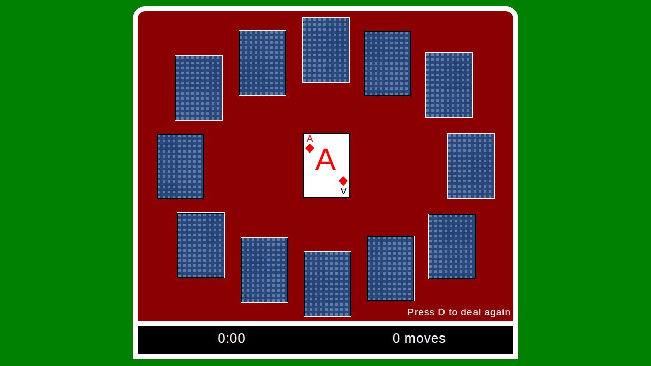 Clock Patience running on PLAY (desktop)