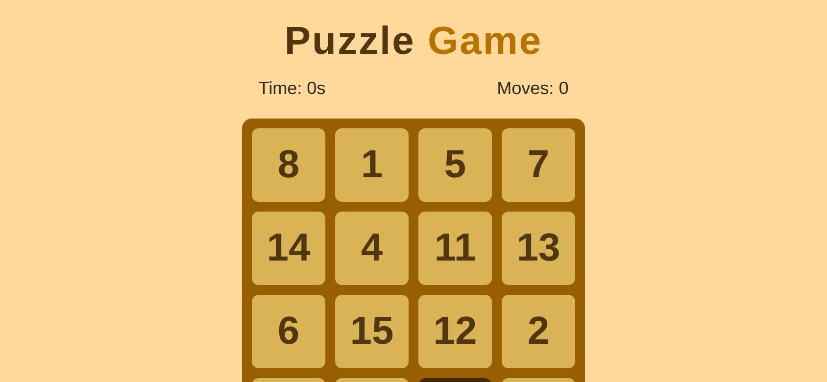 Sliding Puzzle running on PLAY (phone)