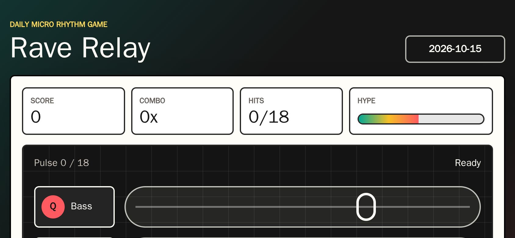 Rave Relay running on PLAY (phone)
