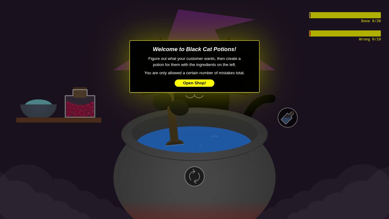 Black Cat Potions running on PLAY (desktop)