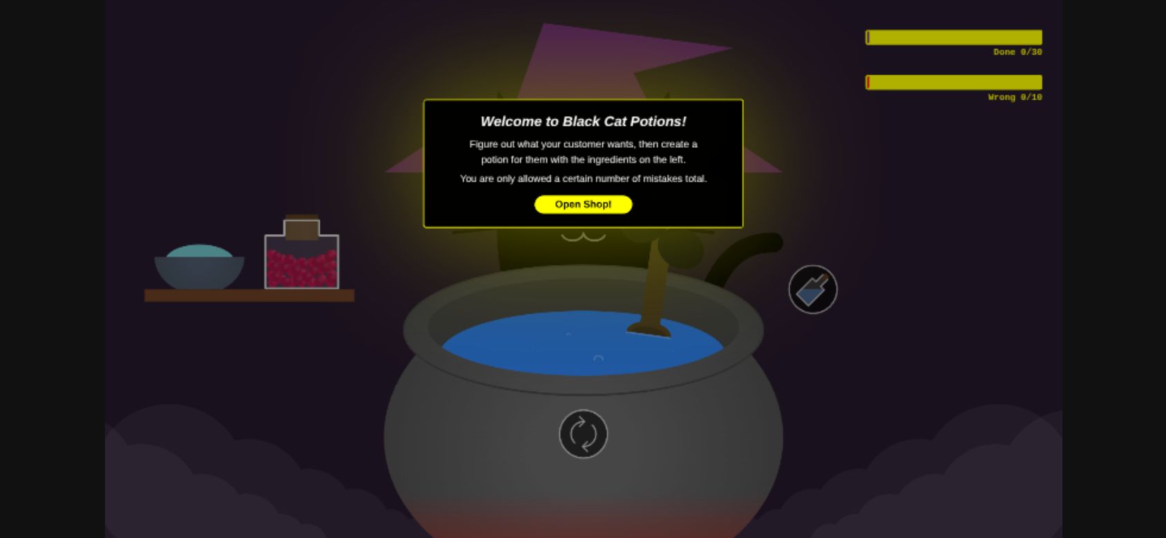 Black Cat Potions running on PLAY (phone)