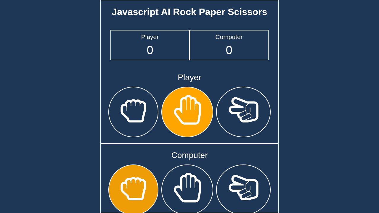 AI Rock Paper Scissors running on PLAY (desktop)