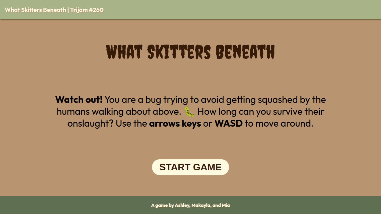 What Skitters Beneath running on PLAY (desktop)