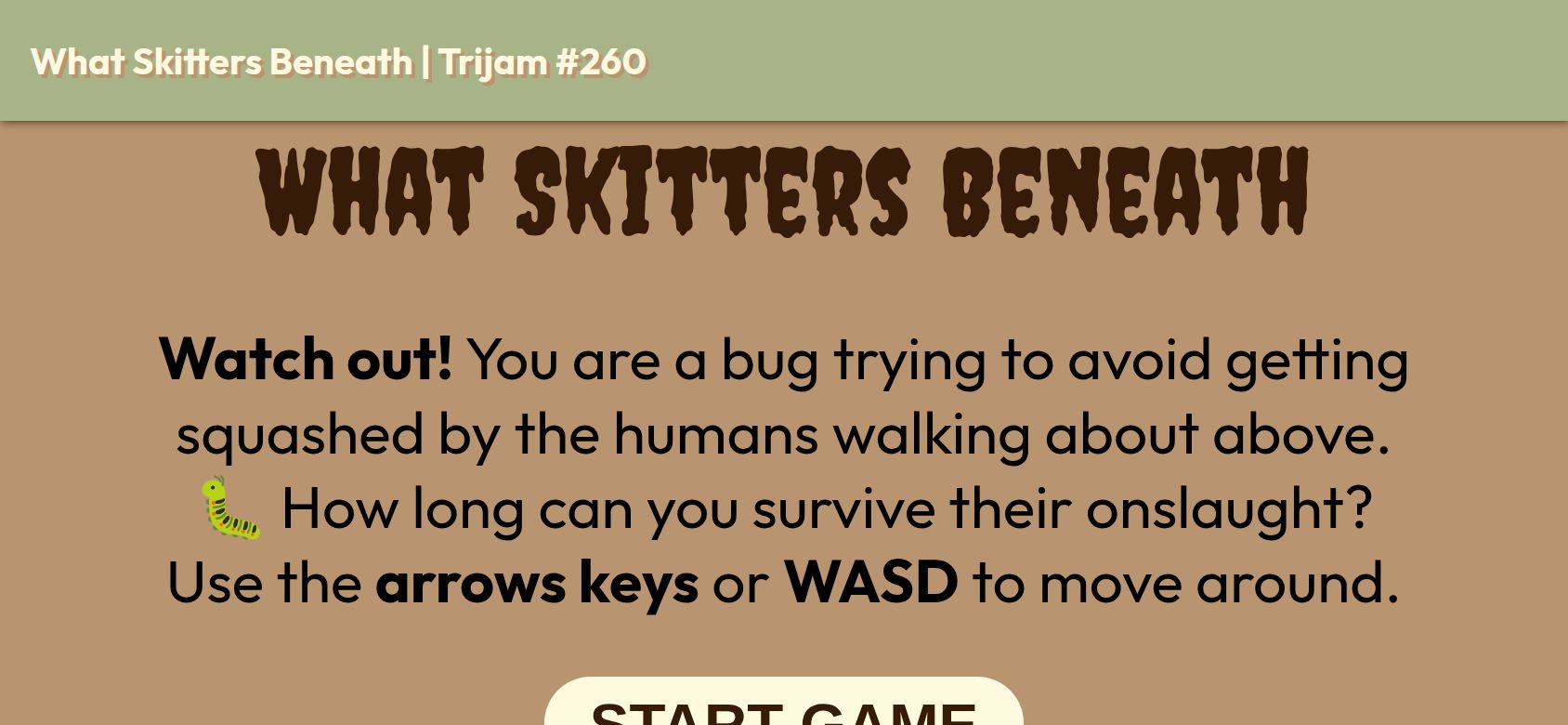 What Skitters Beneath running on PLAY (phone)