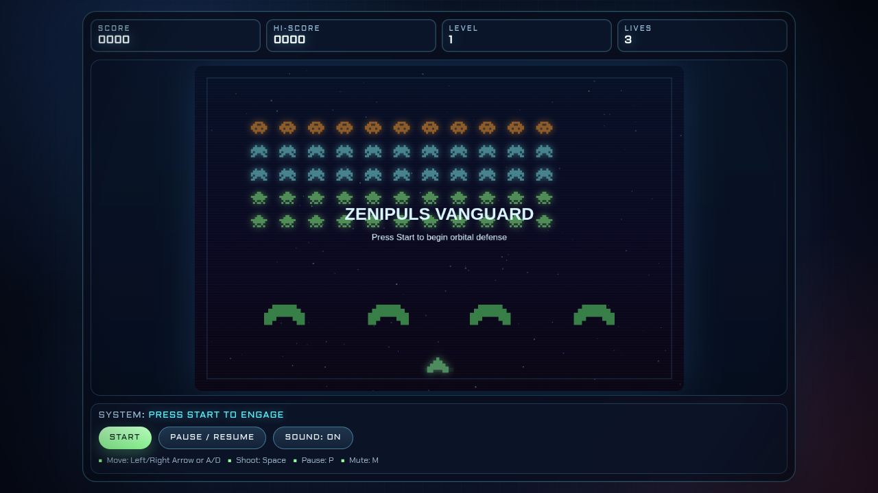 Zenipuls Vanguard running on PLAY (desktop)