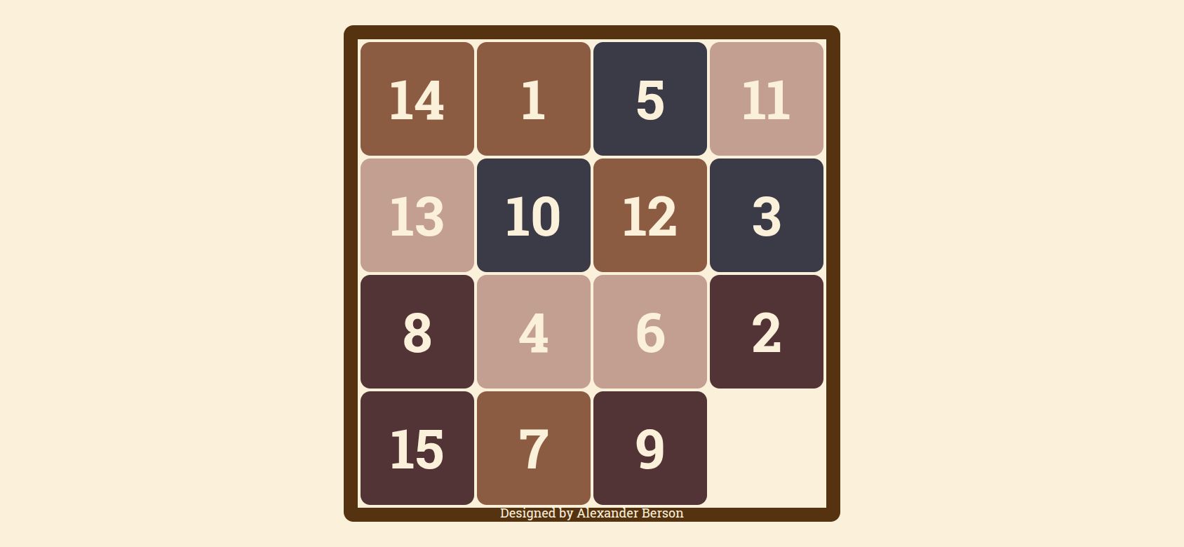 15 Puzzle running on PLAY (phone)