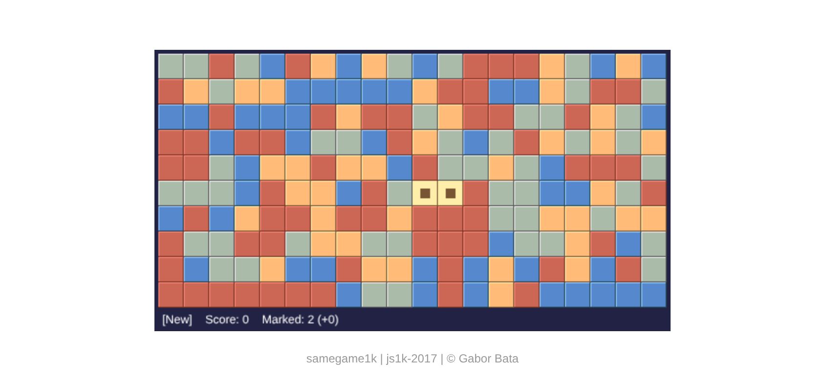 SameGame 1K running on PLAY (phone)