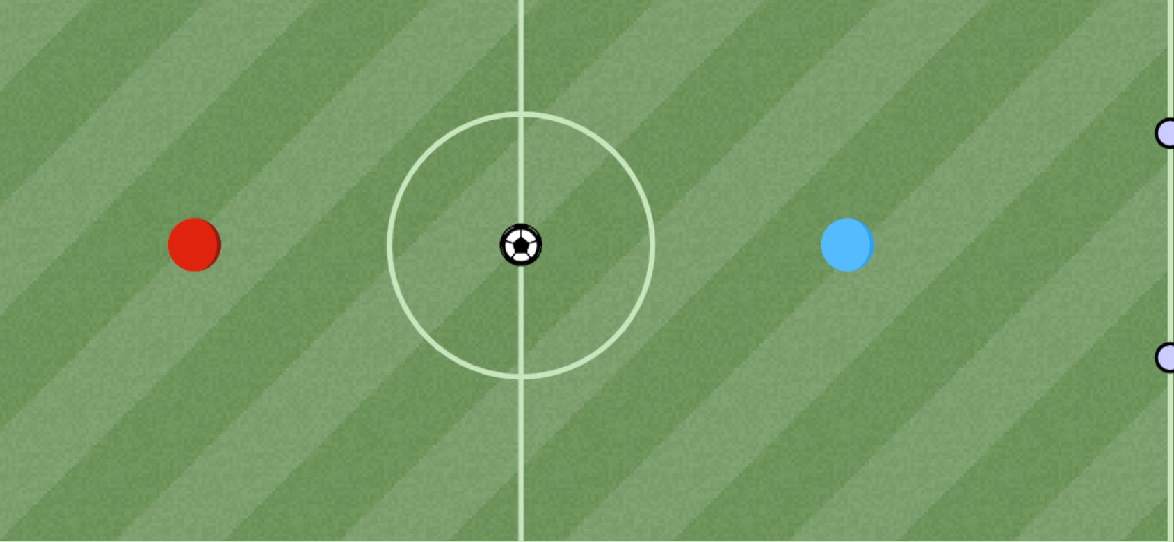 Soccer Game JS running on PLAY (phone)