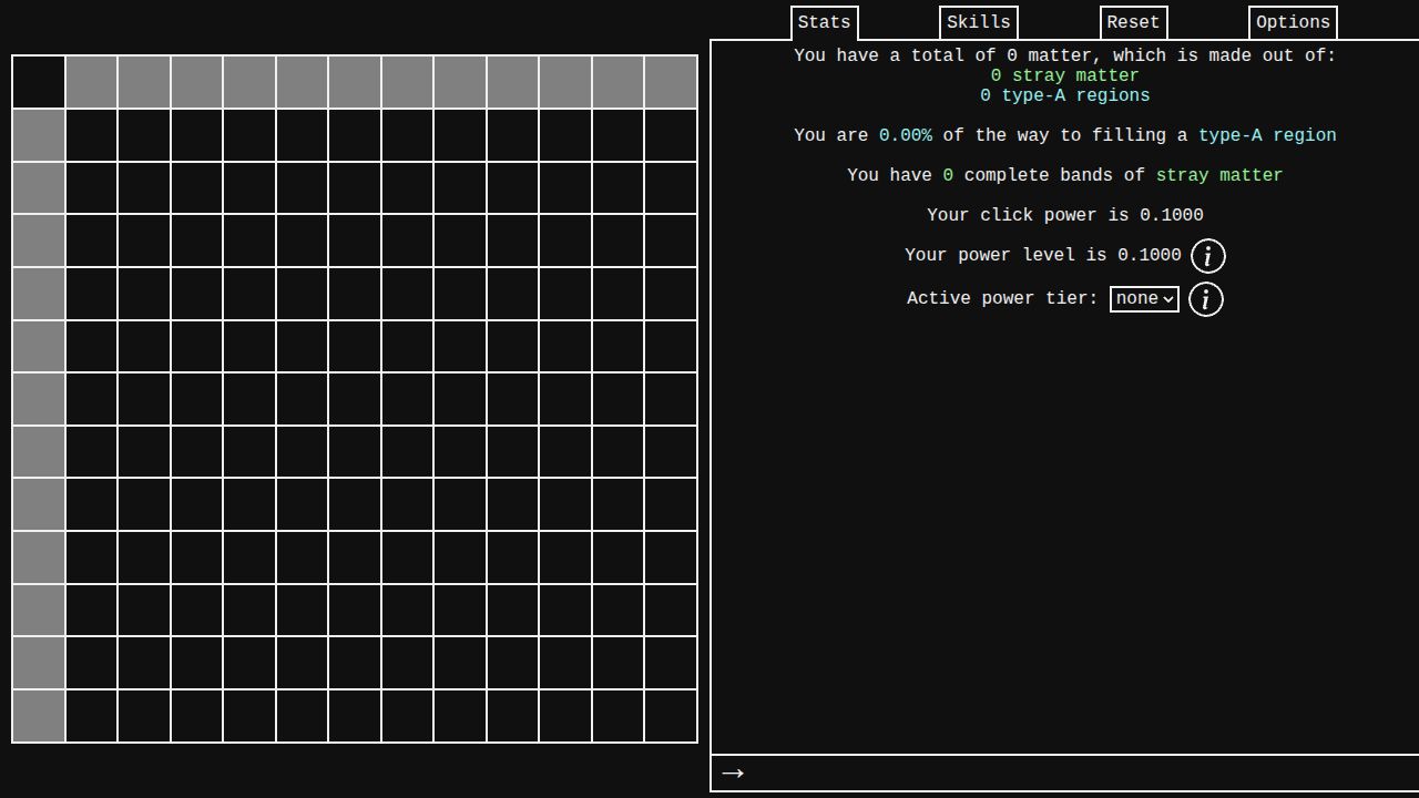 Matter Grid running on PLAY (desktop)