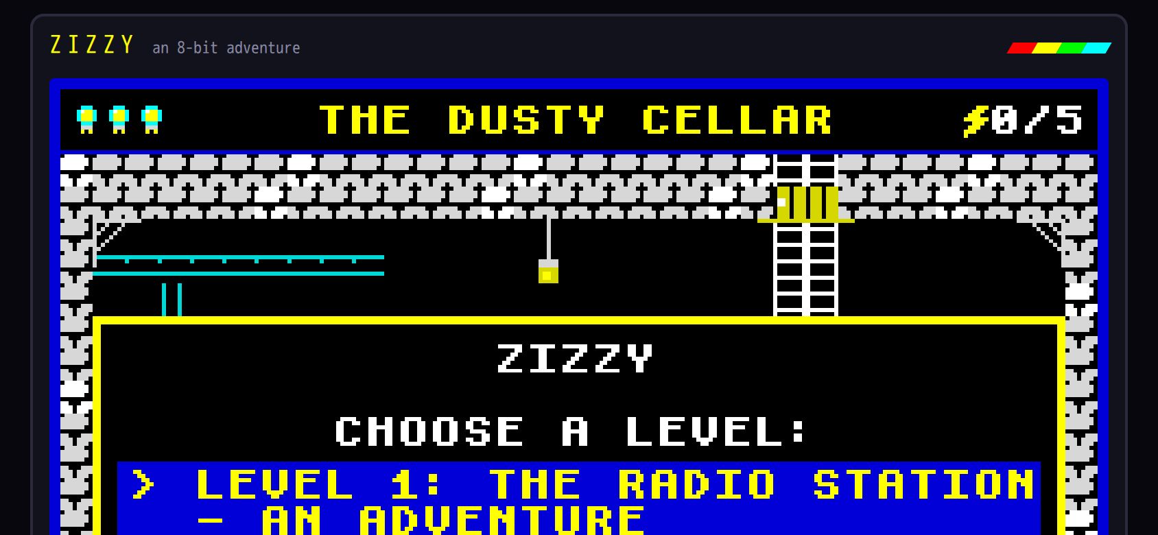 Zizzy running on PLAY (phone)